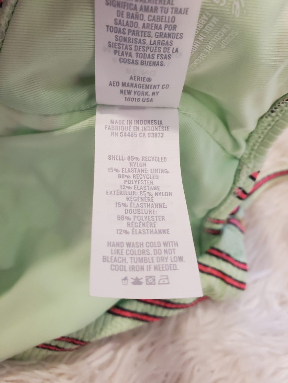 aerie Mint Green Striped Bikini Top - Picture 7 of 8